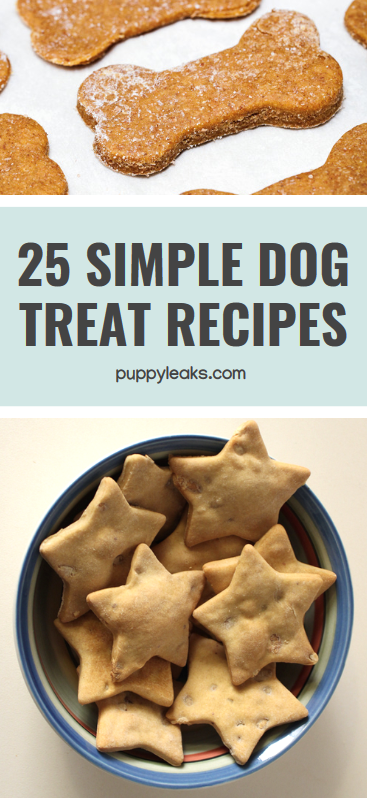 Looking for some easy dog treat recipes to try out? Here's 25 simple dog treat recipes, all made with 5 ingredients or less. Simple Dog Treat Recipes